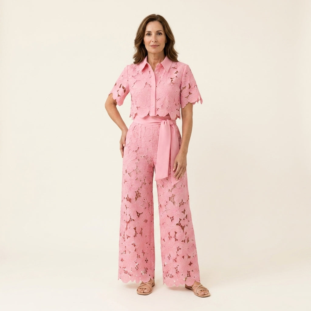 Adelina™ | Conjunto Bordado Calado de Verano