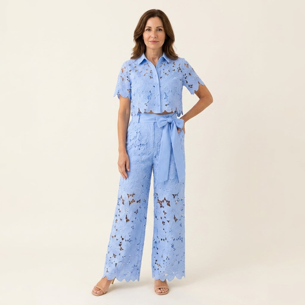 Adelina™ | Conjunto Bordado Calado de Verano