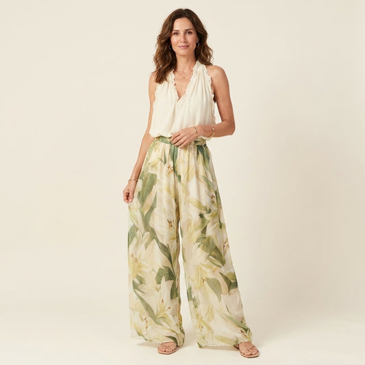 Selene™ | Conjunto Blusa Volante y Pantalón Floral