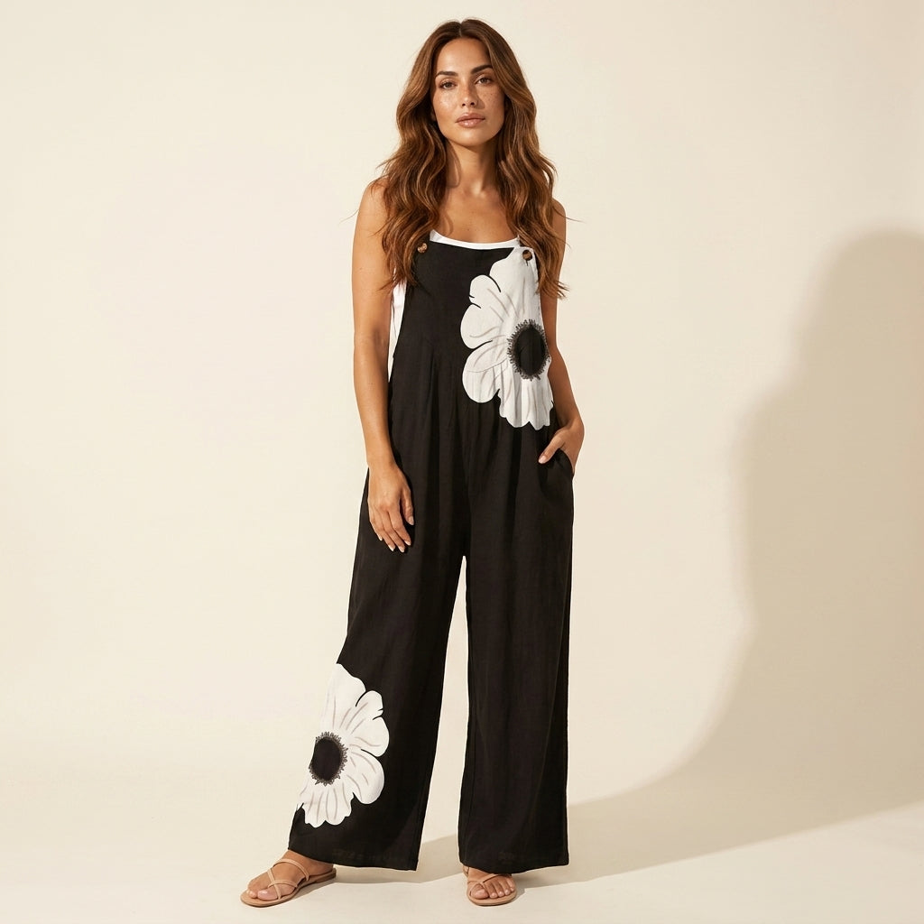 Sofía™ | Mono negro floral