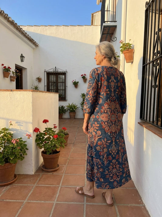 Alessia™ | Vestido granate floral