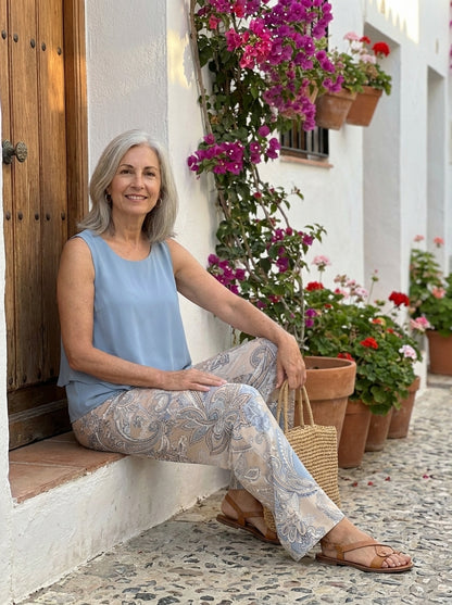 Serena™ | Conjunto Blusa y Pantalón Paisley