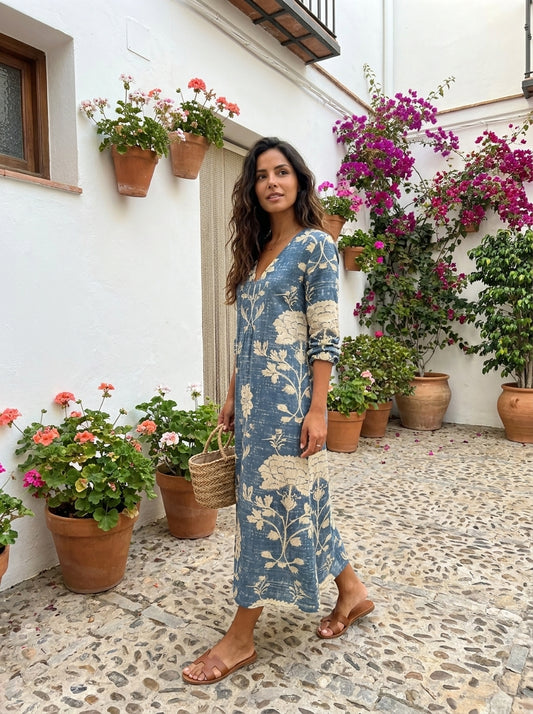 Noemi™ | Vestido azul floral
