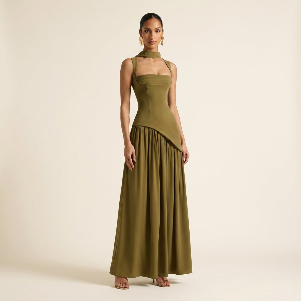 Tullulah™ | Vestido Maxi Corsé Espalda Lace-Up