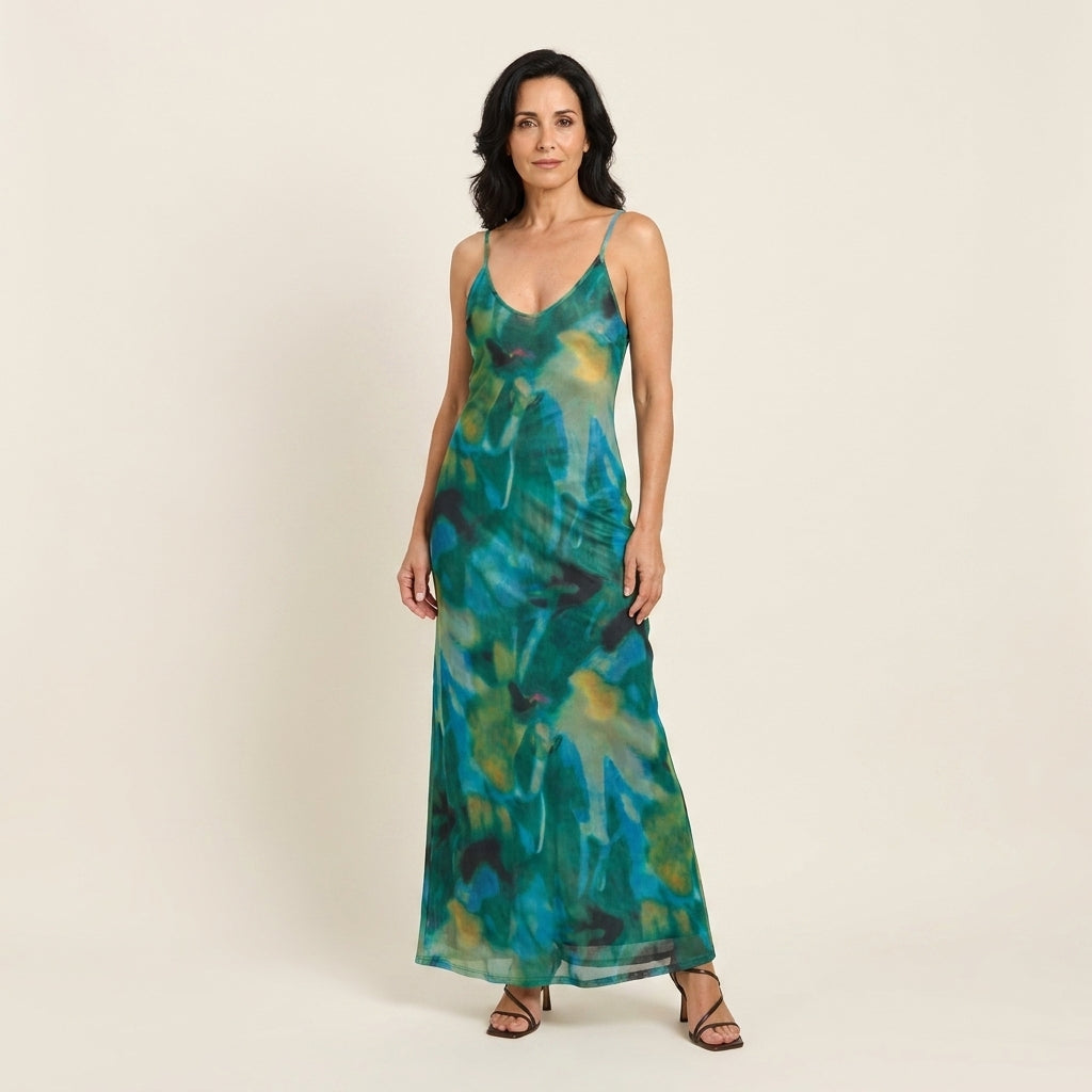 Marina™ | Vestido Largo de Malla Fluido