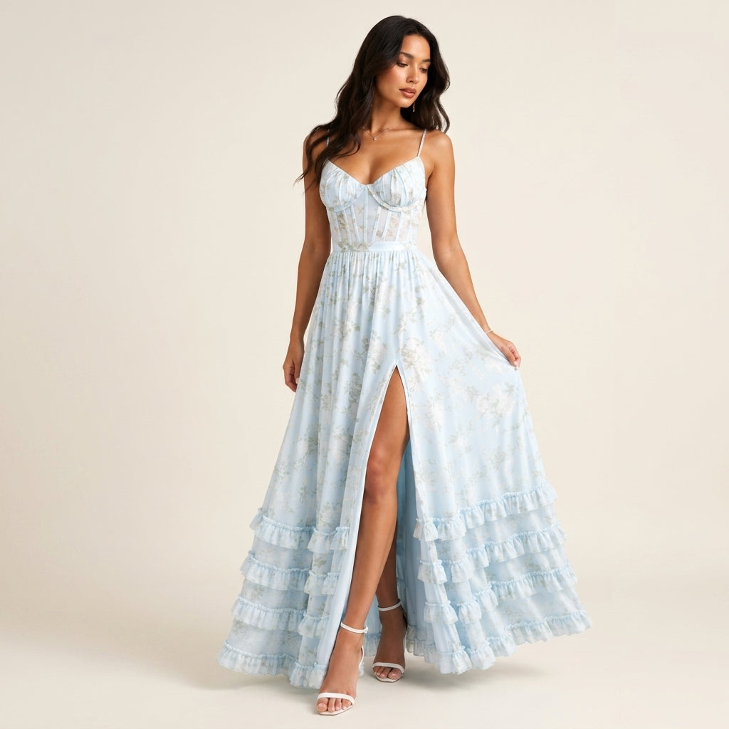 Violetta™ | Vestido Maxi de Encaje con Vuelo