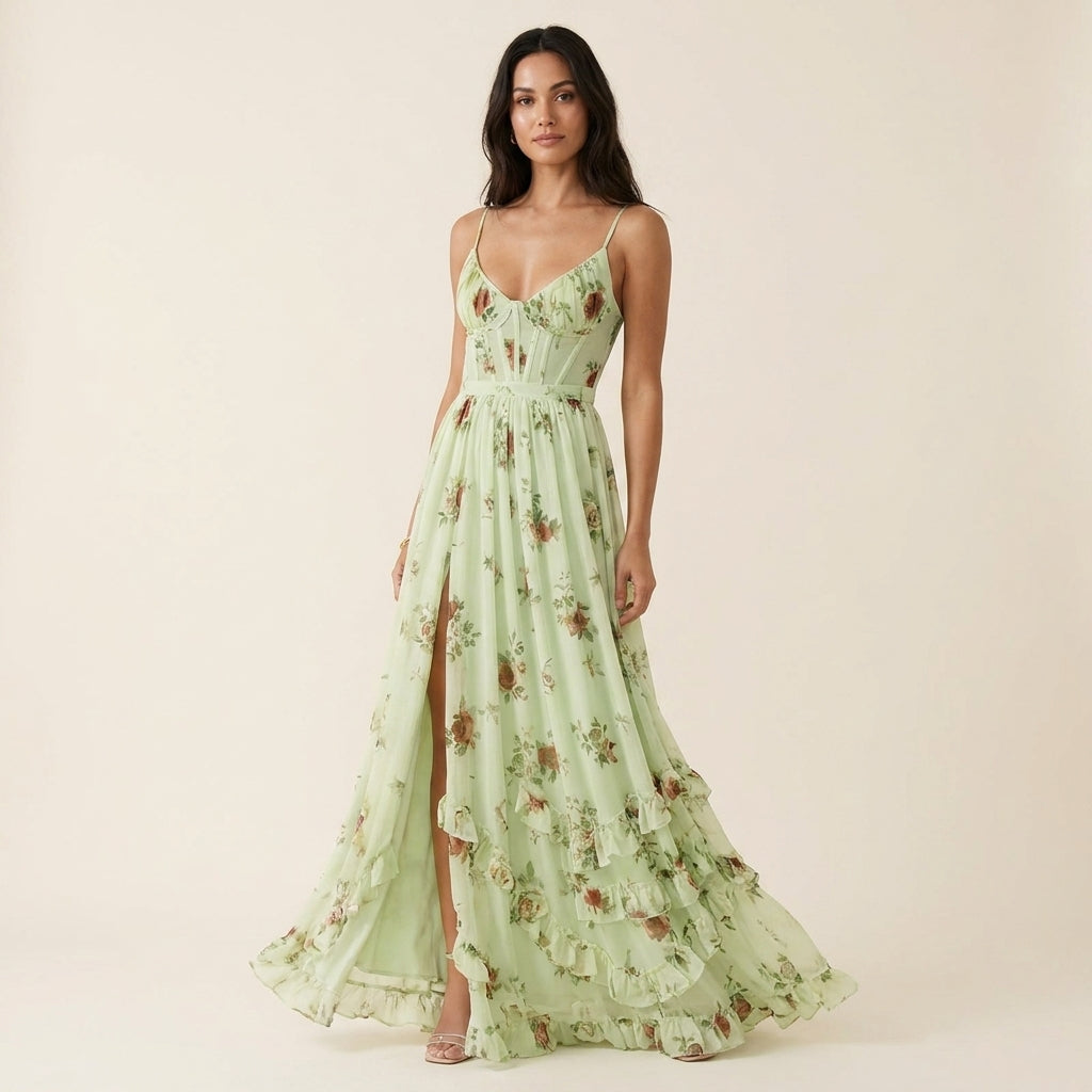 Violetta™ | Vestido Maxi de Encaje con Vuelo