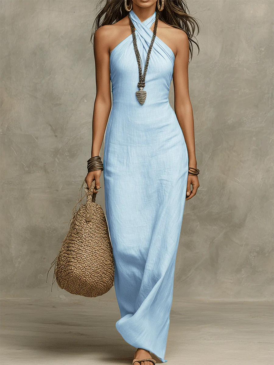 Elena™ | Vestido Maxi Halter