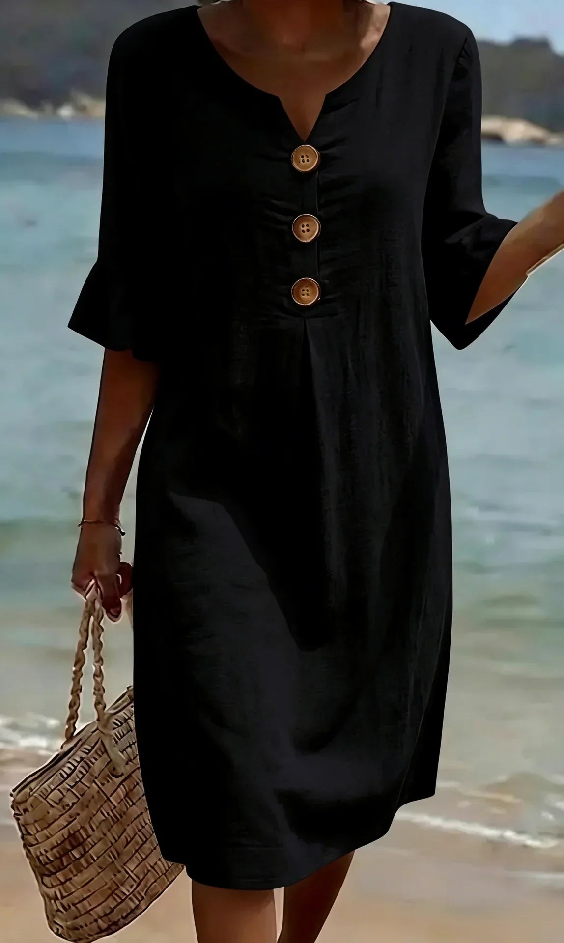 Vanesa™ | Vestido Largo con Botones y Manga de Volante