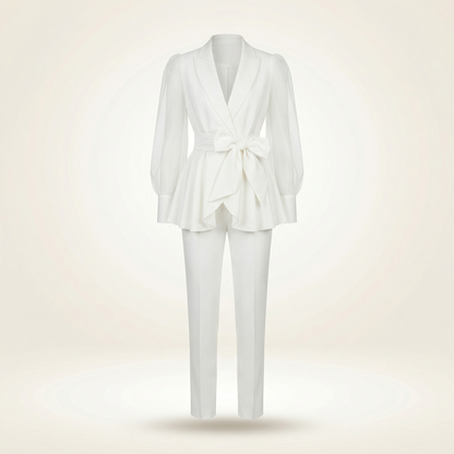 Valentina™ | Blazer con lazo y pantalón a juego