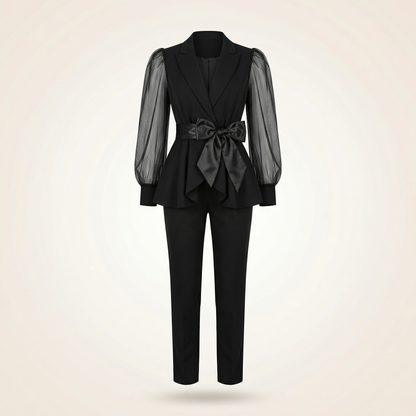 Valentina™ | Blazer con lazo y pantalón a juego