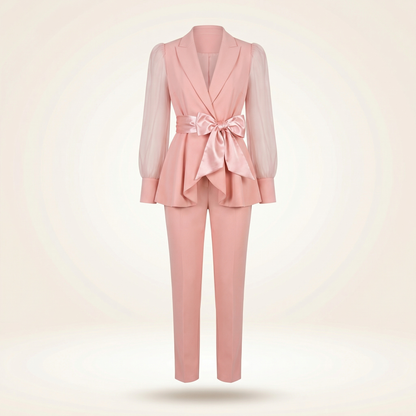 Valentina™ | Blazer con lazo y pantalón a juego