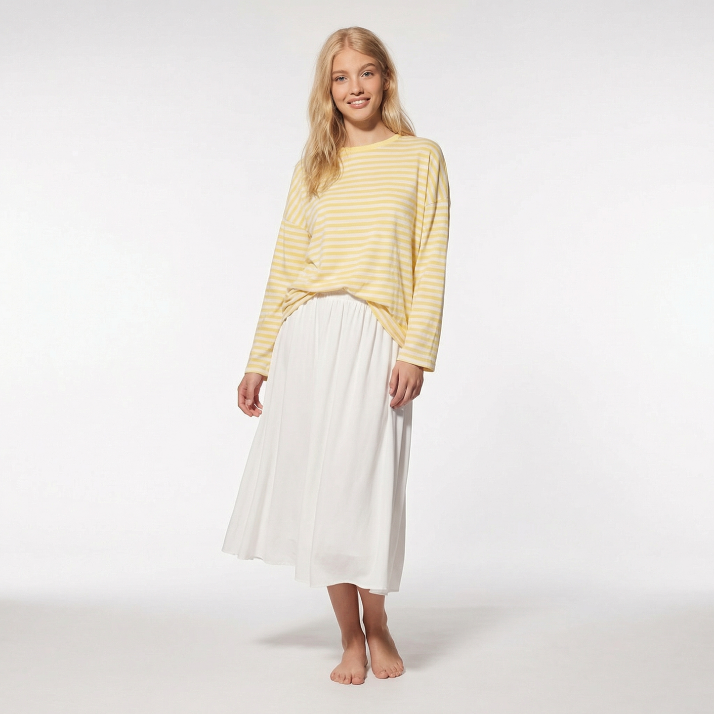 Vera™ | Camiseta Manga Larga de Rayas – Lemon
