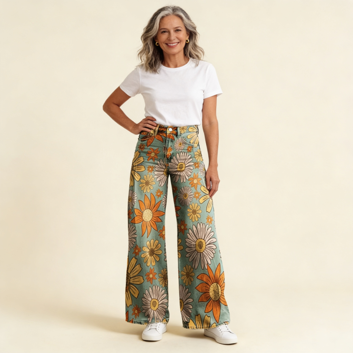 Cirilla™ | Pantalón Floral de Tiro Alto
