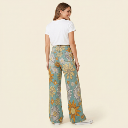 Cirilla™ | Pantalón Floral de Tiro Alto