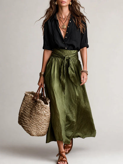 Milena™ | Vestido Maxi Asimétrico de Un Hombro